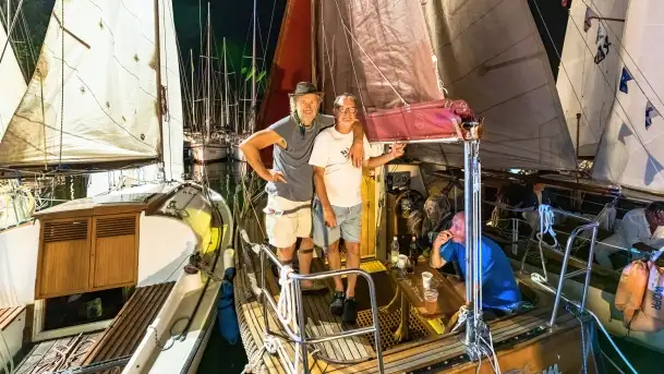 Nocne zdjęcia z XXIII zlotu klubu Jacht Oldtimet, Stranda, sierpień 2022 - zdjęcie 9