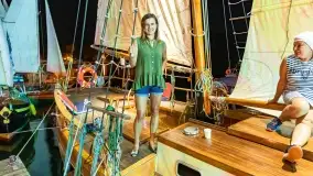 Nocne zdjęcia z XXIII zlotu klubu Jacht Oldtimet, Stranda, sierpień 2022 - zdjęcie 4