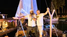 Nocne zdjęcia z XXIII zlotu klubu Jacht Oldtimet, Stranda, sierpień 2022 - zdjęcie 16