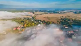 Poranek w Bocianim Gnieździe i te... mgły nad jeziorem Ryńskim - zdjęcie 1