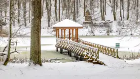 Niezdecydowana zima w lesie miejskim w Giżycku - zdjęcie 1