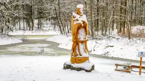 Niezdecydowana zima w lesie miejskim w Giżycku - zdjęcie 34