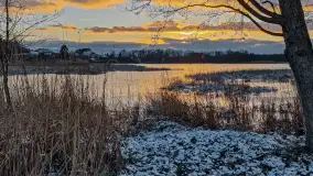 Zachód słońca nad jeziorem Duże Wilkasy, luty 2023 - zdjęcie 16