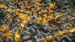 Nocny Kętrzyn z drona, luty 2023 - zdjęcie 10