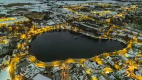 Nocny Kętrzyn z drona, luty 2023 - zdjęcie 15