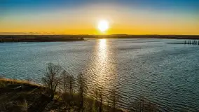 Zachód słońca nad jeziorem Kirsajty, luty 2023 r. - zdjęcie 12