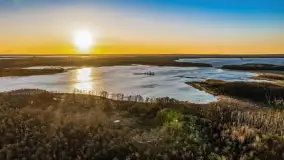 Zachód słońca nad jeziorem Kirsajty, luty 2023 r. - zdjęcie 15