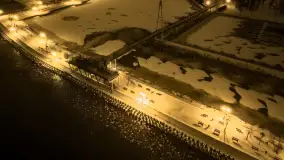 Nocne Giżycko z lotu ptaka, marzec 2023 r. - zdjęcie 36