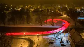 Nocne Giżycko z lotu ptaka, marzec 2023 r. - zdjęcie 39