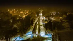 Nocne Giżycko z lotu ptaka, marzec 2023 r. - zdjęcie 34