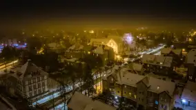 Nocne Giżycko z lotu ptaka, marzec 2023 r. - zdjęcie 35