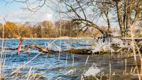 Południowy brzeg jeziora Negocin, lodowe formy, marzec 2023 - zdjęcie 19