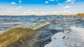 Południowy brzeg jeziora Negocin, lodowe formy, marzec 2023 - zdjęcie 26