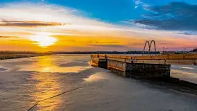 Zachód słońca nad jeziorem Mamry, plaża miejska w Węgorzewie - zdjęcie 33