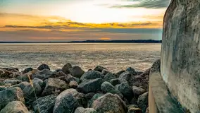 Zachód słońca nad jeziorem Mamry, plaża miejska w Węgorzewie - zdjęcie 45