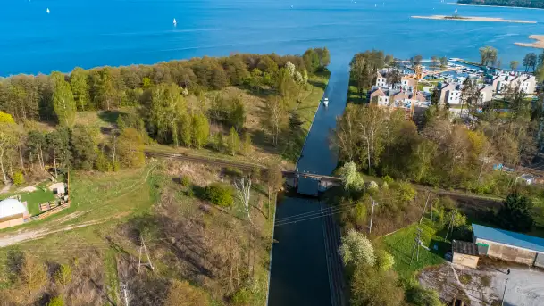 Kanał Niegociński na zdjęciach z drona, maj 2023 r.