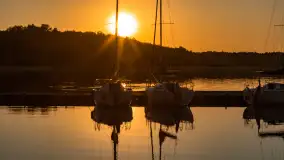 Zachód słońca nad jeziorem Kisajno widziany z dawnego Almaturu - zdjęcie 12