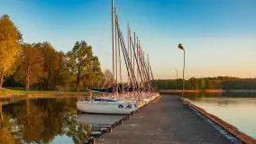 Zachód słońca nad jeziorem Kisajno widziany z dawnego Almaturu - zdjęcie 13