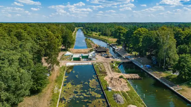 Śluza Karwik, kanał Jegliński, czerwiec 2023 r.