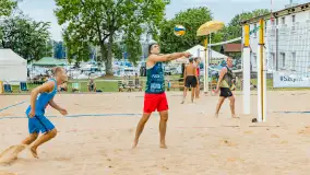 Otwarte Mistrzostwa Węgorzewa w Siatkówce Plażowej Mężczyzn - Sztynort 2023 - zdjęcie 37