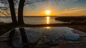 Zachód nad jeziorem Niegocin, listopad 2023 r. - zdjęcie 17