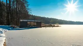 Jezioro Bełdany i Mazurski Raj w zimowej scenerii, styczeń 2024 r. - zdjęcie 19