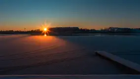 Zachód słońca nad jeziorem Tałty, Mikołajki, styczeń 2024 r. - zdjęcie 10