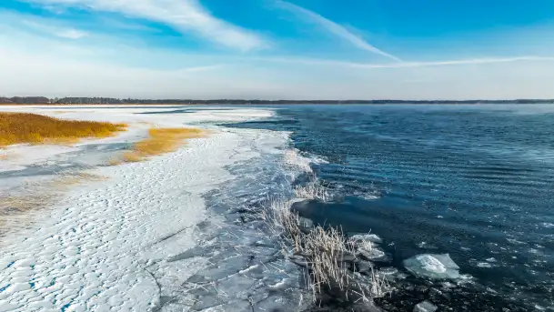 Zima nad jeziorem Dargin, styczeń 2024 r. - zdjęcie 1
