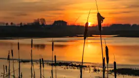 Mazurski zachód słońca odbity w rozlewiskach, luty 2024 r. - zdjęcie 22