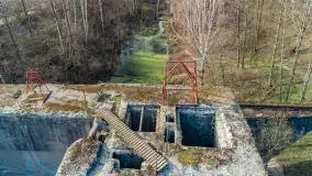 Śluza Leśniewo Górne na zdjęciach z drona, marzec 2024 r. - zdjęcie 18