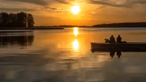 Zachód słońca nad jeziorem Święcajty, kwiecień 2024 r. - zdjęcie 15