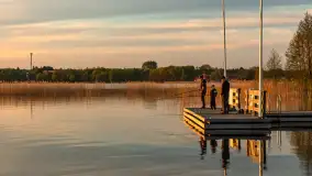 Zachód słońca nad jeziorem Święcajty, kwiecień 2024 r. - zdjęcie 6