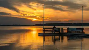 Zachód słońca nad jeziorem Święcajty, kwiecień 2024 r. - zdjęcie 23