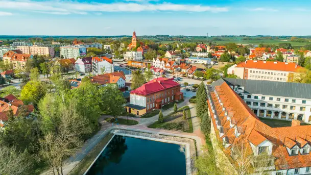 Węgorzewo z lotu ptaka, kwiecień 2024 r. - zdjęcie 9