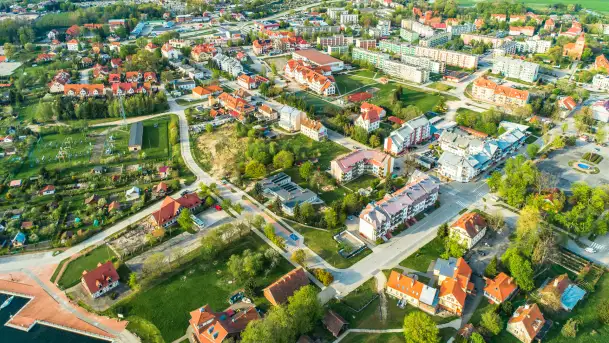 Węgorzewo z lotu ptaka, kwiecień 2024 r. - zdjęcie 6