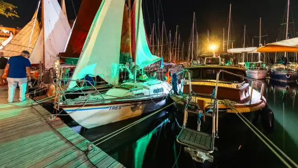 XXV Zlot Klubu Jacht Oldtimer, zdjęcia nocne, sierpień 2024 r. - zdjęcie 9