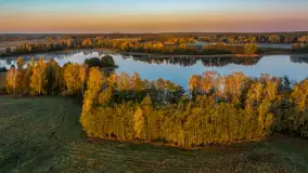 Jezioro Iławki z lotu ptaka o wschodzie słońca, październik 2024 r. - zdjęcie 4