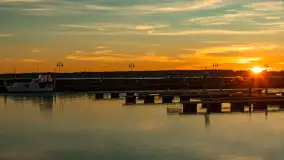 Zachód słońca, Ekomarina Giżycko, grudzień 2024 r. - zdjęcie 25