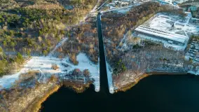 Zimowe jezioro Tajty i okolice z drona, styczeń 2025 r. - zdjęcie 29