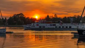 Zachód słońca nad jeziorem Bocznym w Rydzewie, maj 2024 r. - zdjęcie 5