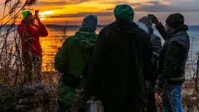 Zachód słońca nad jeziorem Dargin, styczeń 2025 r. - zdjęcie 8