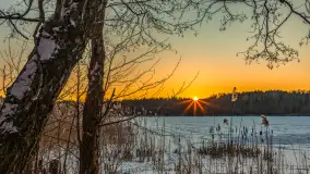 Zachód słońca nad jeziorem Skarż Wielki, luty 2025 r. - zdjęcie 10