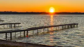 Zachód słońca nad jeziorem Mamry, Zwierzyniecki Róg, marzec 2025 r. - zdjęcie 14