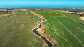 Rzeki Guber i Sajna na zdjęciach z drona, marzec 2025 r. - zdjęcie 29