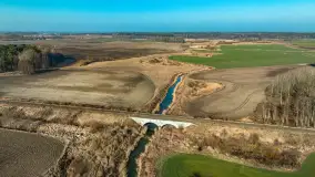 Rzeki Guber i Sajna na zdjęciach z drona, marzec 2025 r. - zdjęcie 3