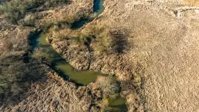 Rzeki Guber i Sajna na zdjęciach z drona, marzec 2025 r. - zdjęcie 46