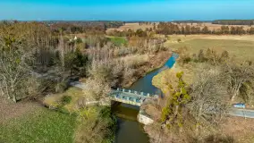 Rzeki Guber i Sajna na zdjęciach z drona, marzec 2025 r. - zdjęcie 30