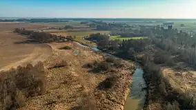 Rzeki Guber i Sajna na zdjęciach z drona, marzec 2025 r. - zdjęcie 23