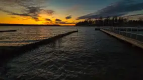 Zachód słońca nad jeziorem Kisajno, widziany z portu COS - zdjęcie 23