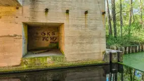 Śluza Leśniewo Górne, Kanał Mazurski, kwiecień 2025 r. - zdjęcie 10